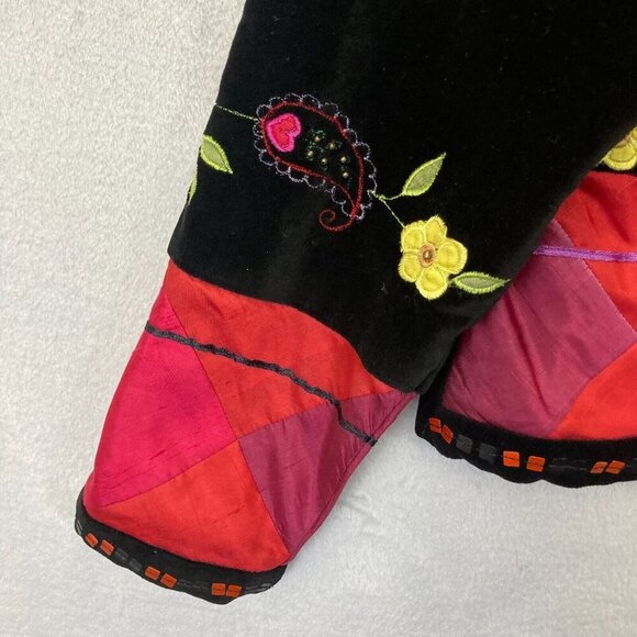 NEW Coldwater Creek Silk Velvet Blazer Jacket Womens Large Mixed Media Floral - Picture 10 of 15